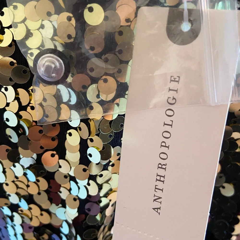 NEW! Anthro! Eva Franco Metallic Ombré Sequin Tshirt NWT Anthro msrp $118 - Picture 6 of 8